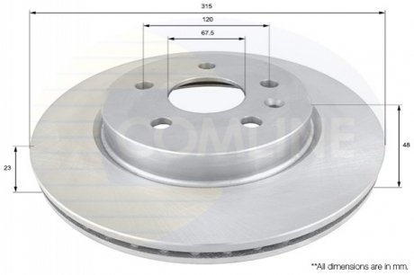 Тормозной диск вентилируемый (задний) Comline ADC1144V (фото 1)