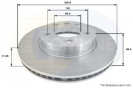 Гальмівний диск вентильований (передній) Comline ADC1475V (фото 1)
