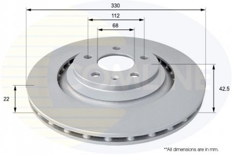 Тормозной диск вентилируемый (задний) Comline ADC1483V (фото 1)