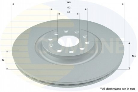Тормозной диск вентилируемый (передний) ADC1498V