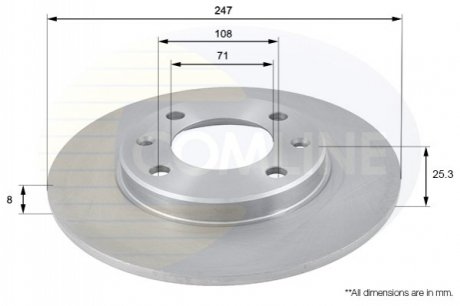 Тормозной диск (задний) Comline ADC1512 (фото 1)