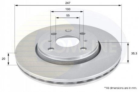Тормозной диск вентилируемый (передний) ADC1561V