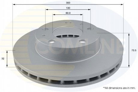 Тормозной диск вентилируемый (передний) Comline ADC1572V (фото 1)