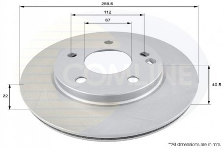 Тормозной диск вентилируемый (передний) Comline ADC1605V (фото 1)