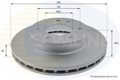 Тормозной диск вентилируемый (передний) Comline ADC1640V (фото 1)