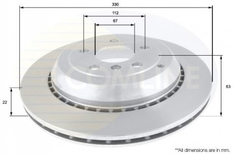 Гальмівний диск вентильований (задній) Comline ADC1649V (фото 1)