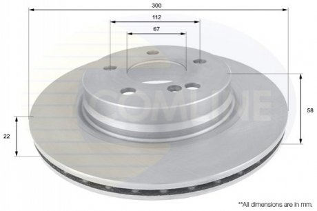 Тормозной диск вентилируемый (задний) Comline ADC1658V (фото 1)