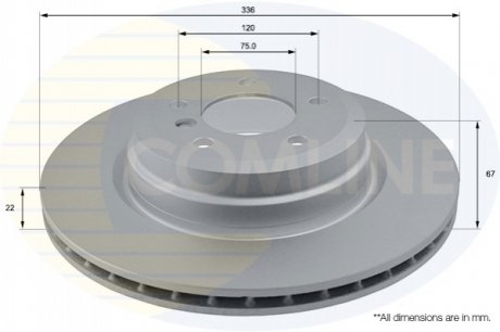 Тормозной диск вентилируемый (задний) Comline ADC1729V (фото 1)