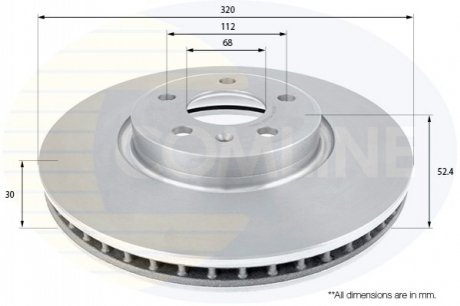 Тормозной диск вентилируемый (передний) ADC2614V
