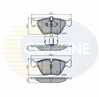 Гальмівні колодки, дискове гальмо (набір) Comline CBP01010 (фото 1)