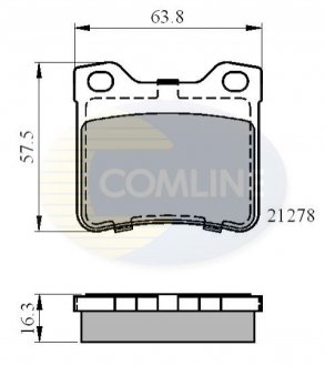 Гальмівні колодки, дискове гальмо (набір) Comline CBP01060 (фото 1)