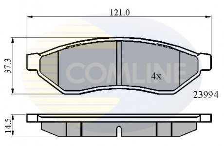 Гальмівні колодки, дискове гальмо (набір) Comline CBP01190 (фото 1)