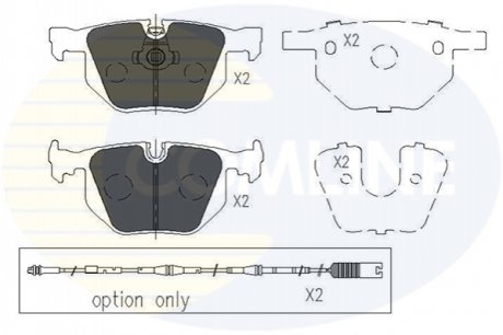 Гальмівні колодки, дискове гальмо (набір) Comline CBP01205 (фото 1)