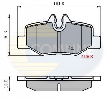 Гальмівні колодки, дискове гальмо (набір) Comline CBP01306 (фото 1)