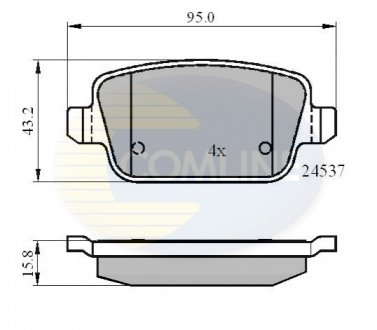 Гальмівні колодки, дискове гальмо (набір) Comline CBP01610 (фото 1)