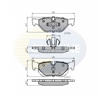 Гальмівні колодки, дискове гальмо (набір) Comline CBP01708 (фото 1)