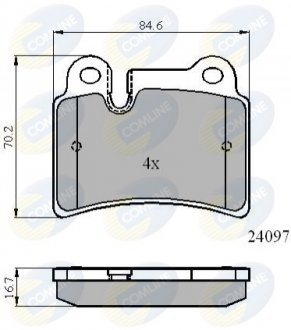 Гальмівні колодки, дискове гальмо (набір) Comline CBP01728 (фото 1)