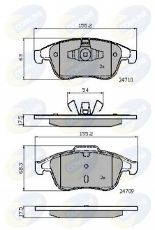 Гальмівні колодки, дискове гальмо (набір) Comline CBP02001 (фото 1)