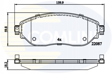 Гальмівні колодки (набір) Comline CBP02285 (фото 1)