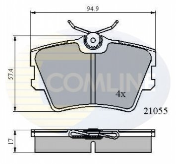 Гальмівні колодки, дискове гальмо (набір) Comline CBP0272 (фото 1)