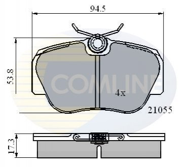 Гальмівні колодки, дискове гальмо (набір) Comline CBP0328 (фото 1)