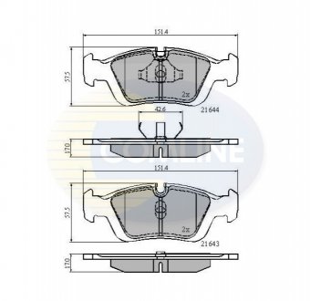 Гальмівні колодки, дискове гальмо (набір) Comline CBP0513 (фото 1)