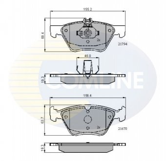 Гальмівні колодки, дискове гальмо (набір) Comline CBP0913 (фото 1)