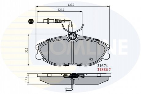 Гальмівні колодки, дискове гальмо (набір) Comline CBP1340 (фото 1)