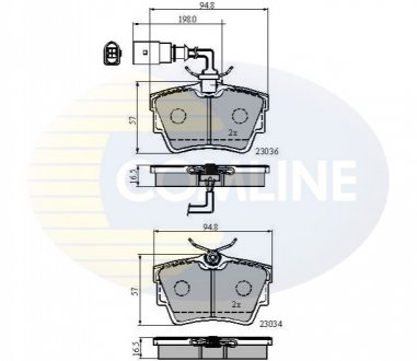 Гальмівні колодки, дискове гальмо (набір) Comline CBP1874 (фото 1)