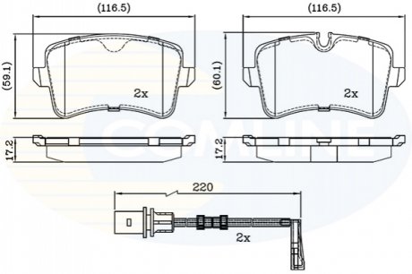 CBP22121 Comline - Гальмівні колодки до дисків