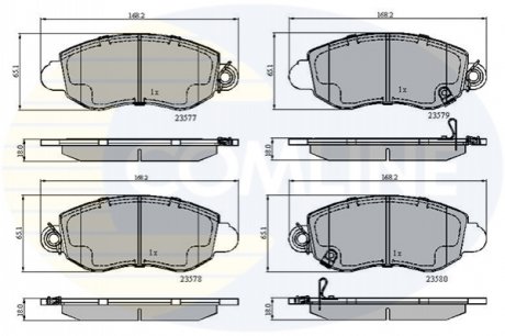 Гальмівні колодки, дискове гальмо (набір) Comline CBP31108 (фото 1)
