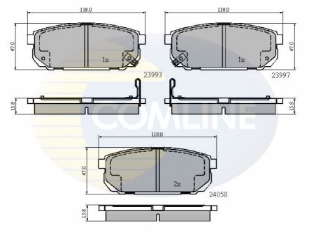 Гальмівні колодки, дискове гальмо (набір) Comline CBP31288 (фото 1)