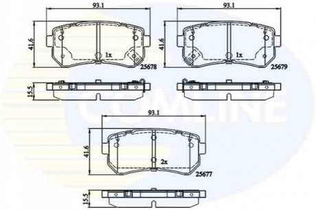 Гальмівні колодки (набір) Comline CBP32276 (фото 1)