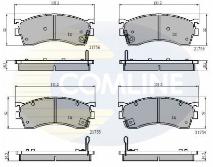 Гальмівні колодки, дискове гальмо (набір) Comline CBP3326 (фото 1)