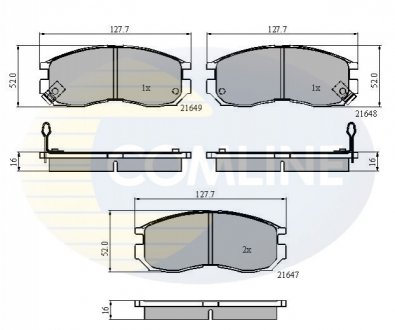 Гальмівні колодки, дискове гальмо (набір) Comline CBP3363 (фото 1)