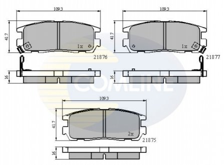 Гальмівні колодки, дискове гальмо (набір) Comline CBP3461 (фото 1)