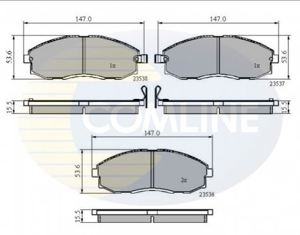 Гальмівні колодки, дискове гальмо (набір) Comline CBP3481 (фото 1)