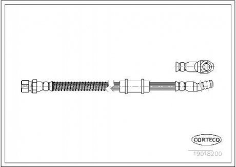 Шланг тормозной ВАЗ 2121 передний (L=471 мм) CORTECO 19018200 (фото 1)