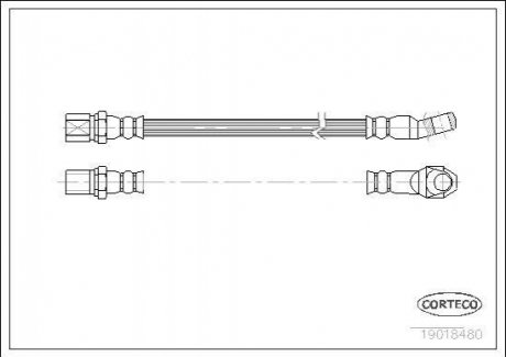 Шланг тормозной ВАЗ 2101 передний (L=270 мм) (пр-во Corteco) 19018480
