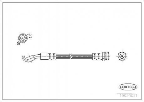 Гальмівний шланг SSANG YONG Korando/Rexton/Musso "99>> RL CORTECO 19035071 (фото 1)