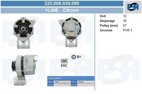 Генератор CV PSH 225006030090 (фото 1)