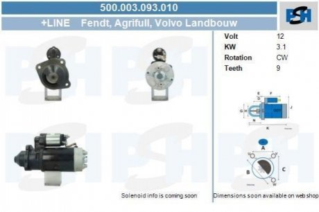 Стартер CV PSH 500003093010 (фото 1)