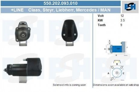 Стартер CV PSH 550202093010 (фото 1)