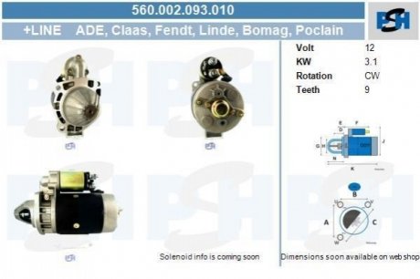 Стартер CV PSH 560002093010 (фото 1)