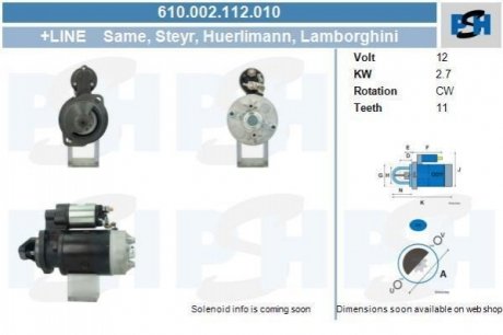 Стартер CV PSH 610002112010 (фото 1)