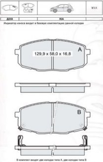 Дисковые тормозные колодки (передние) DAFMI / INTELLI D233E (фото 1)