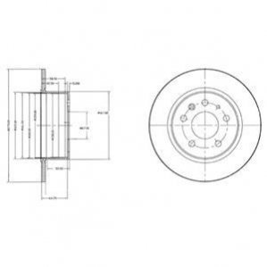 Тормозной диск (задний) Delphi BG2240 (фото 1)