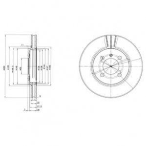Тормозной диск - 2 шт. (передние) Delphi BG2347 (фото 1)
