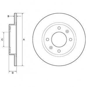 Тормозные диски - 2 шт. (задние) Delphi BG2572 (фото 1)