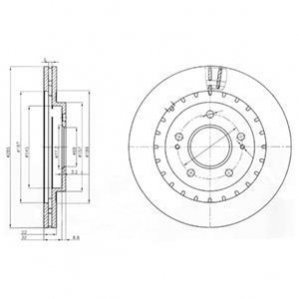 Тормозной диск (передний) Delphi BG3814 (фото 1)